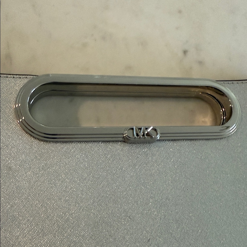 Michael Kors Silver Clutch with Metal Handle - Picture 2 of 6